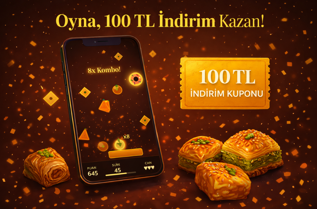 Online Baklava Oyunu ile 100 TL İndirim Kazanın | Bozkaya Baklava