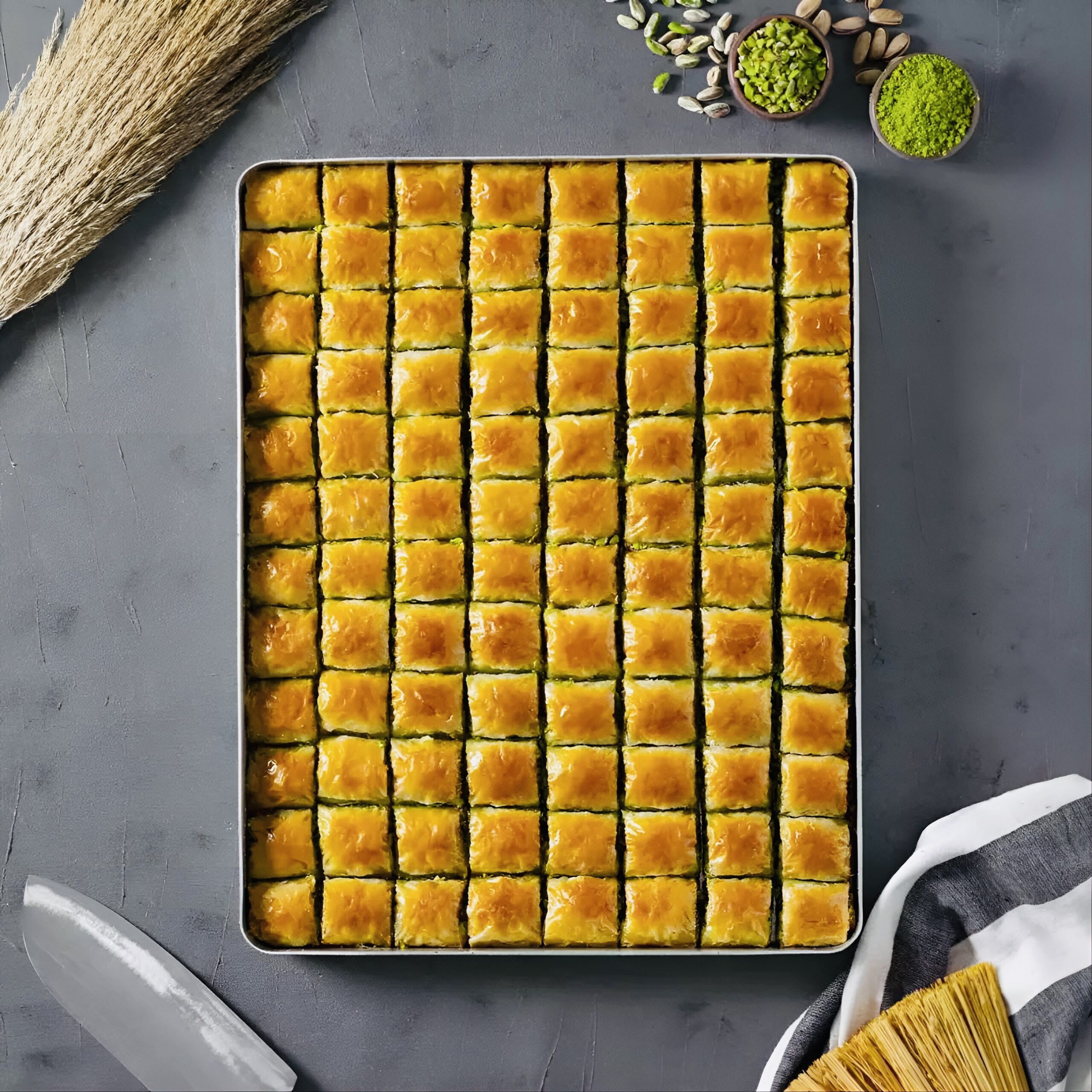 Fıstıklı Kuru Baklava Tepsi 4 Kg